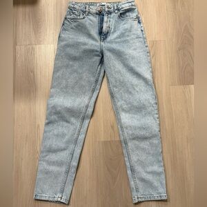 Zara Blue Straight Leg Jeans High-Waisted